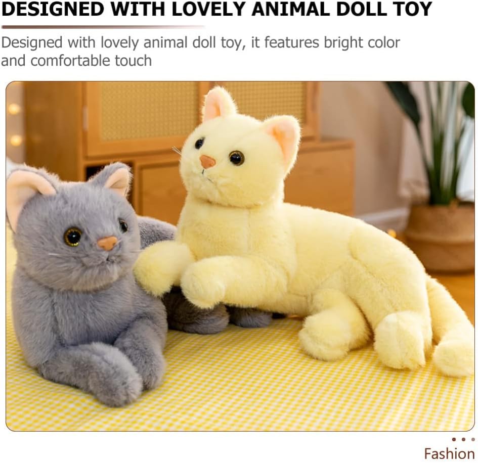 Realistic Cat Stuffed Animal Plush Toy 11.8In Soft Simulation Cat Doll for Kids Comfort Home Decor - Image 6