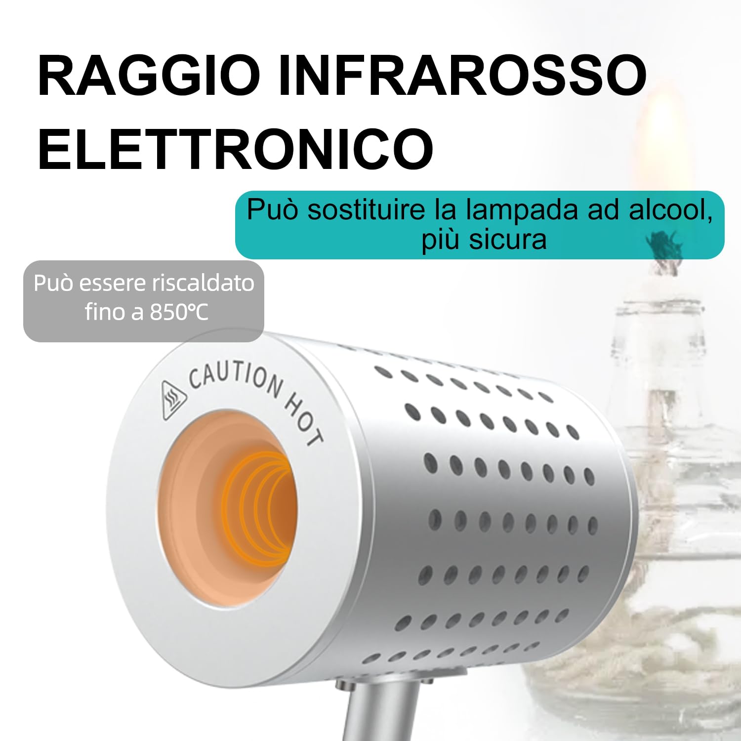 JOANLAB DS-900S Sterilizzatore a Infrarossi - Doppia Temperatura 825°C, Sterilizzatore Laboratorio per Anse, Scalpelli, Aghi, Sostituisce Becco Bunsen