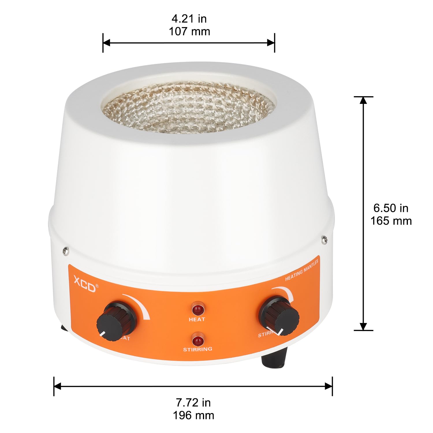 XCD Heating Mantle (500 ml), Stirring Capability Electromantles Electrothermal Lab Heating Mantle, Magnetic Stirrer 0-1600 RPM, 110V/380℃ 250W