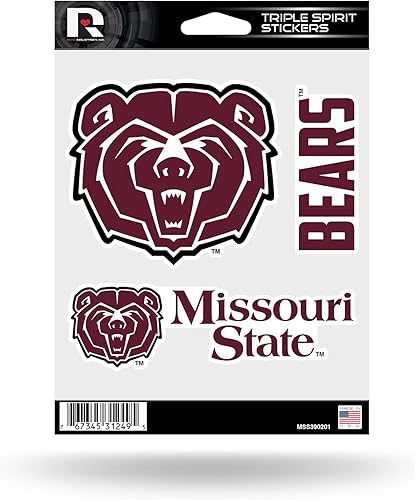 Miniatura 37 de Rico Industries NCAA - Lámina de adhesivos triple diseño de Alabama