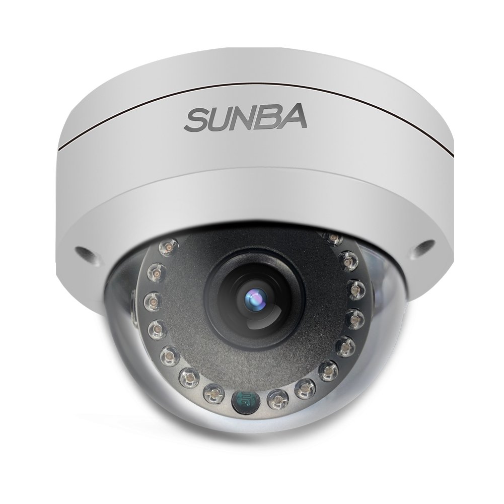 Sunba PoE 2MP 1080P H.265 3.6mm Night Vision 65ft Outdoor Fixed Dome IP Network Camera (FT-HD)