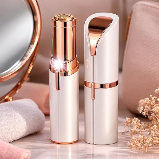 Depilador Facial Feminino Portátil Recarregável USB com Luz LED Removedor de Pelos para Buço, Sobrancelhas e Rosto com Precisão, Suavidade e Sem Dor