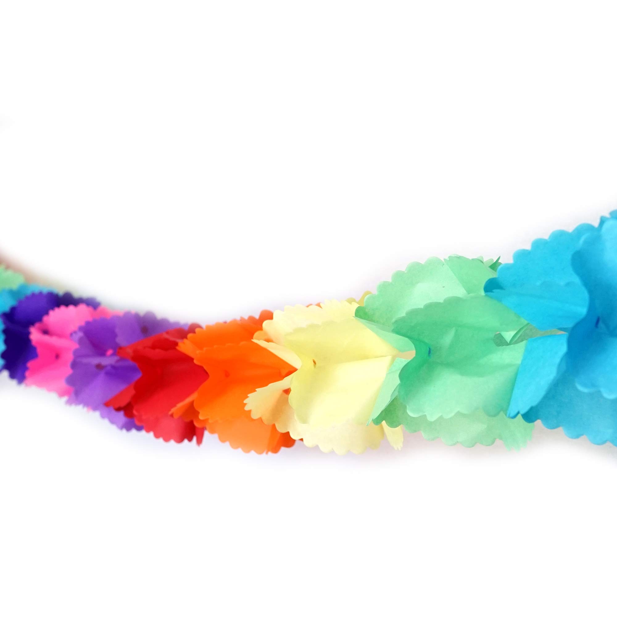 Rainbow Paper Garland - 12 Ft Long by New Paradise