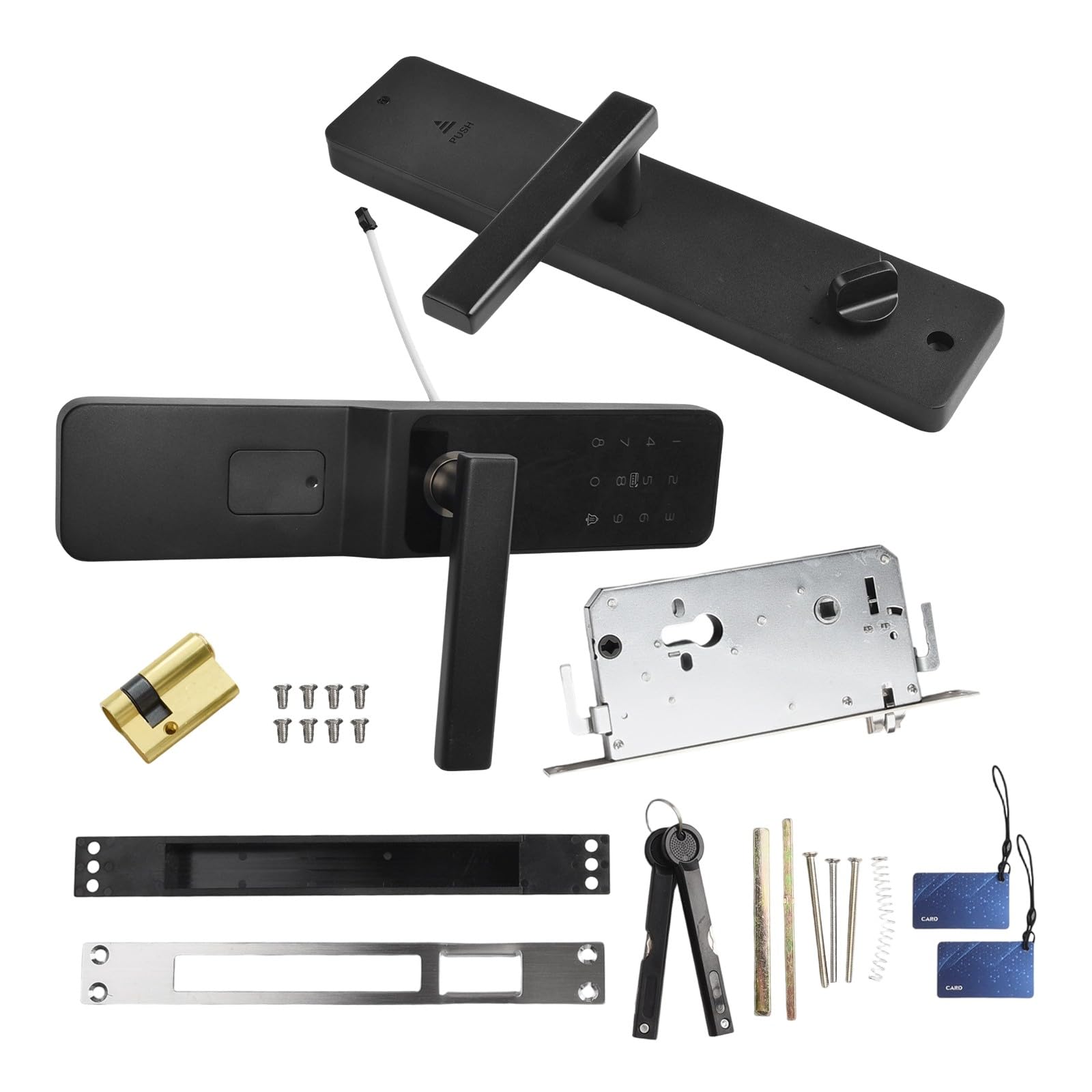 Cerradura inteligente de puerta electrónica, cerradura inteligente TTlock con control remoto de aplicación, contraseña y entrada de tarjeta IC, cerrojo antirrobo de aleación de aluminio