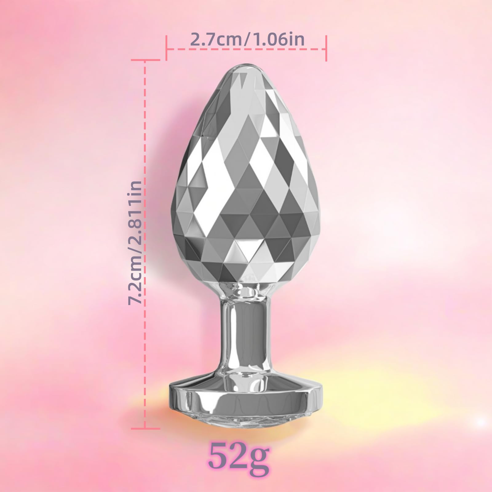 Anal Plugs Small Butt Plug for Beginners,Adult Aanl Toys with Heart-Shaped Jewelry Base,G Spot Sex Toy Anal Sex Adult Toy for Beginner Adult Unisex Women and Men Couple (Small Pink): Silver