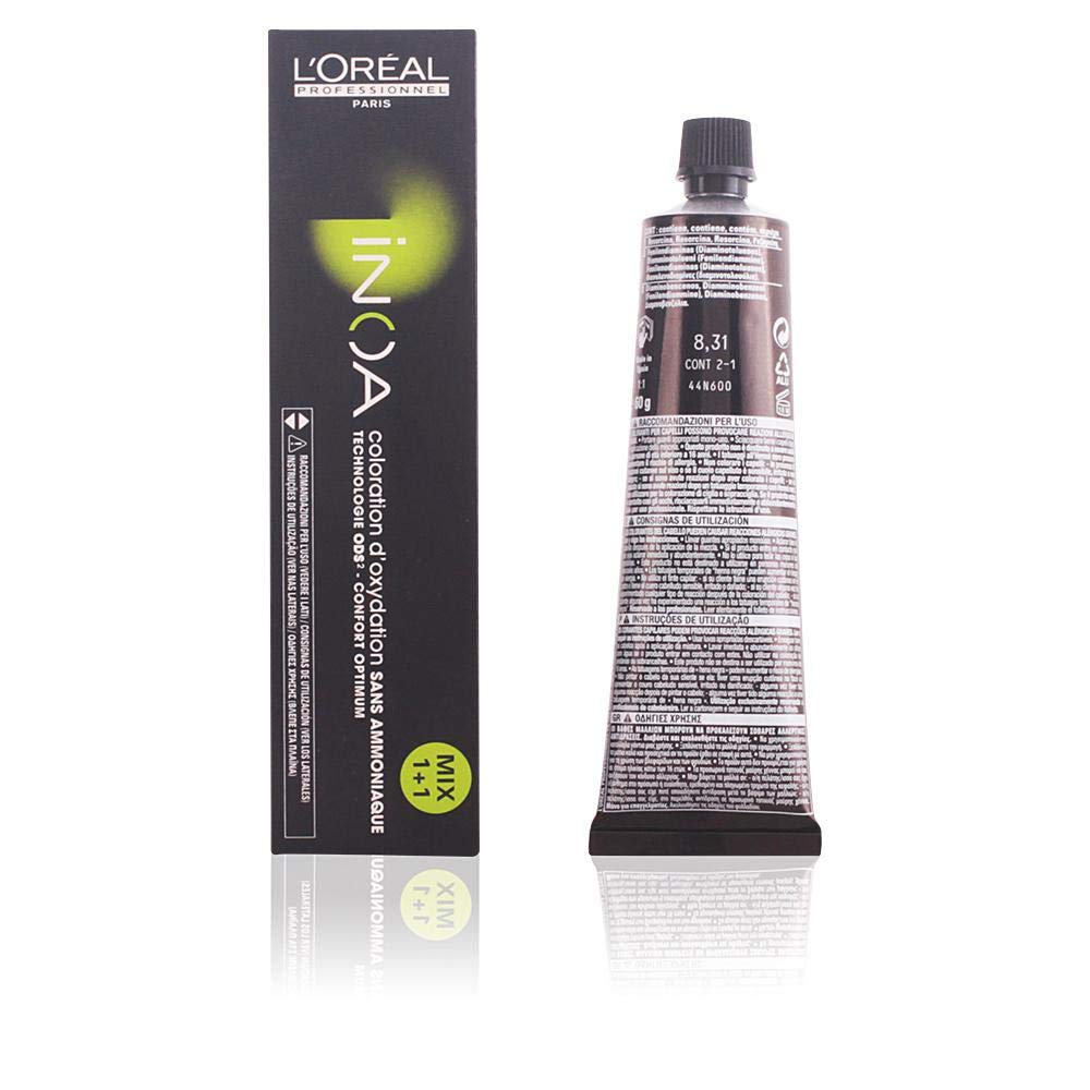 L'Oreal Professional INOA Unisex Hair Color #8.31 Light Golden Ash Blonde, 2 oz.