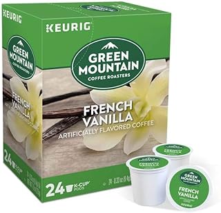 Green Mountain Coffee Pods K-Cups For Keurig Machines Flavored K Cup (All Count Fresh Capsules) Light / Medium / Dark Roast Long Expiry ALL FLAVORS (24 K-Cups French Vanilla Coffee)