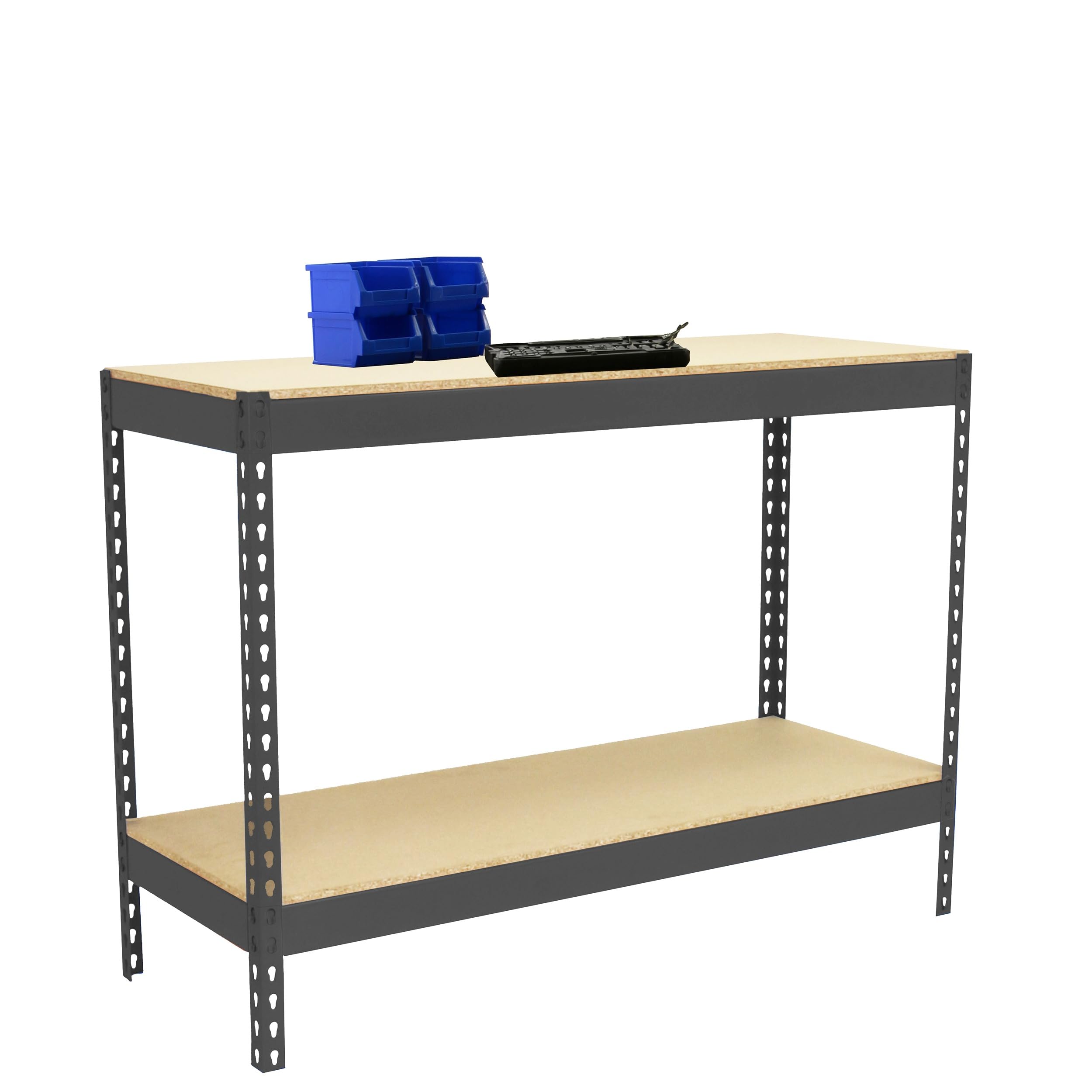 Simon Rack Banco de Trabajo Taller 1200x600 mm - BT Basic | Capacidad Carga 400 kg, Montaje sistema clic, Pintura anticorrosión, Antracita