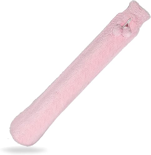 Botella de agua caliente de goma con tapa, bolsa de agua caliente para aliviar el dolor, capacidad para 2.1 L, sin olor, sin BPA, materiales de