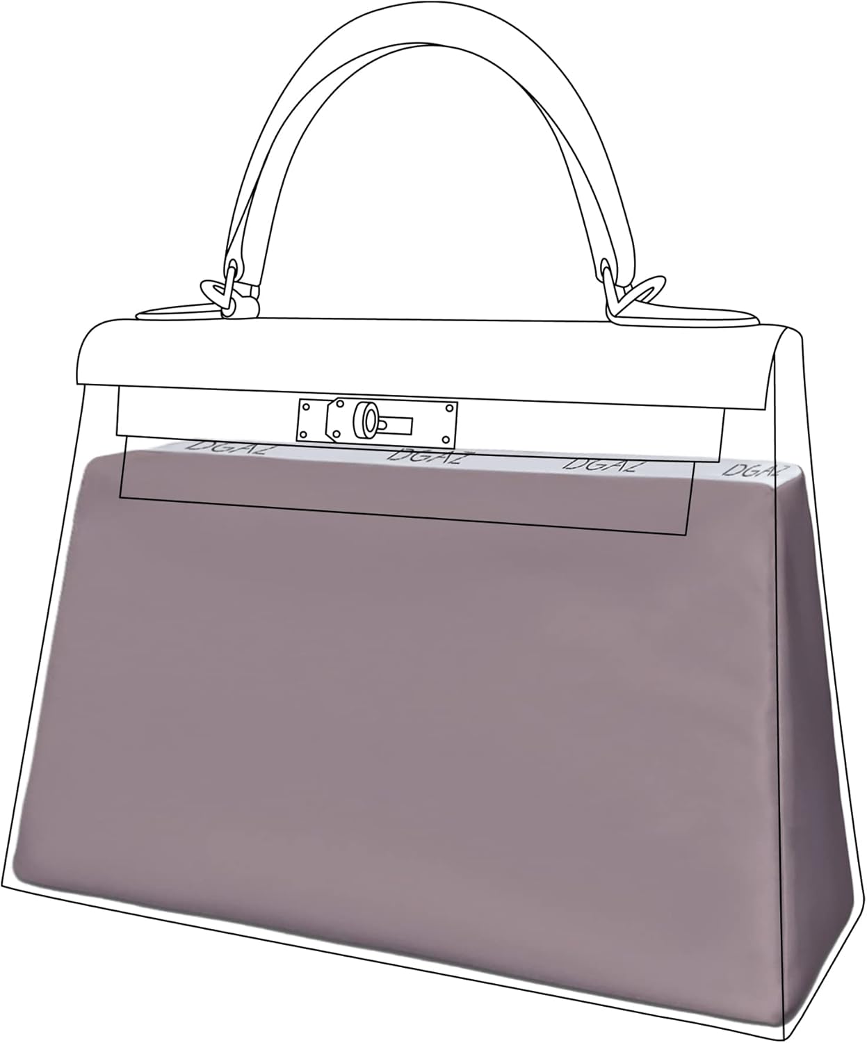 DGAZ Purse Pillow Shaper Insert for Hermes Kelly Bags, Silky Pillow Shaper for Luxury Handbags(Konjac purple,KL25 Retourne) - Image 4