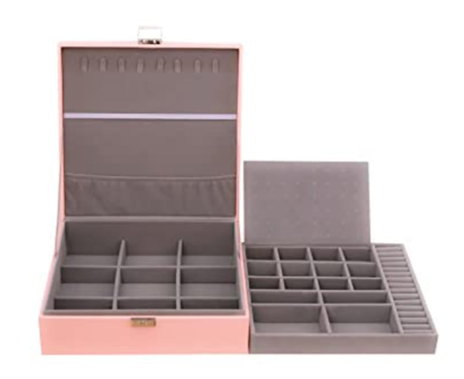 BIRMON Faux Leather Solid 8 Cms Cosmetic Pouch (M_Jeweler Box_Pink)