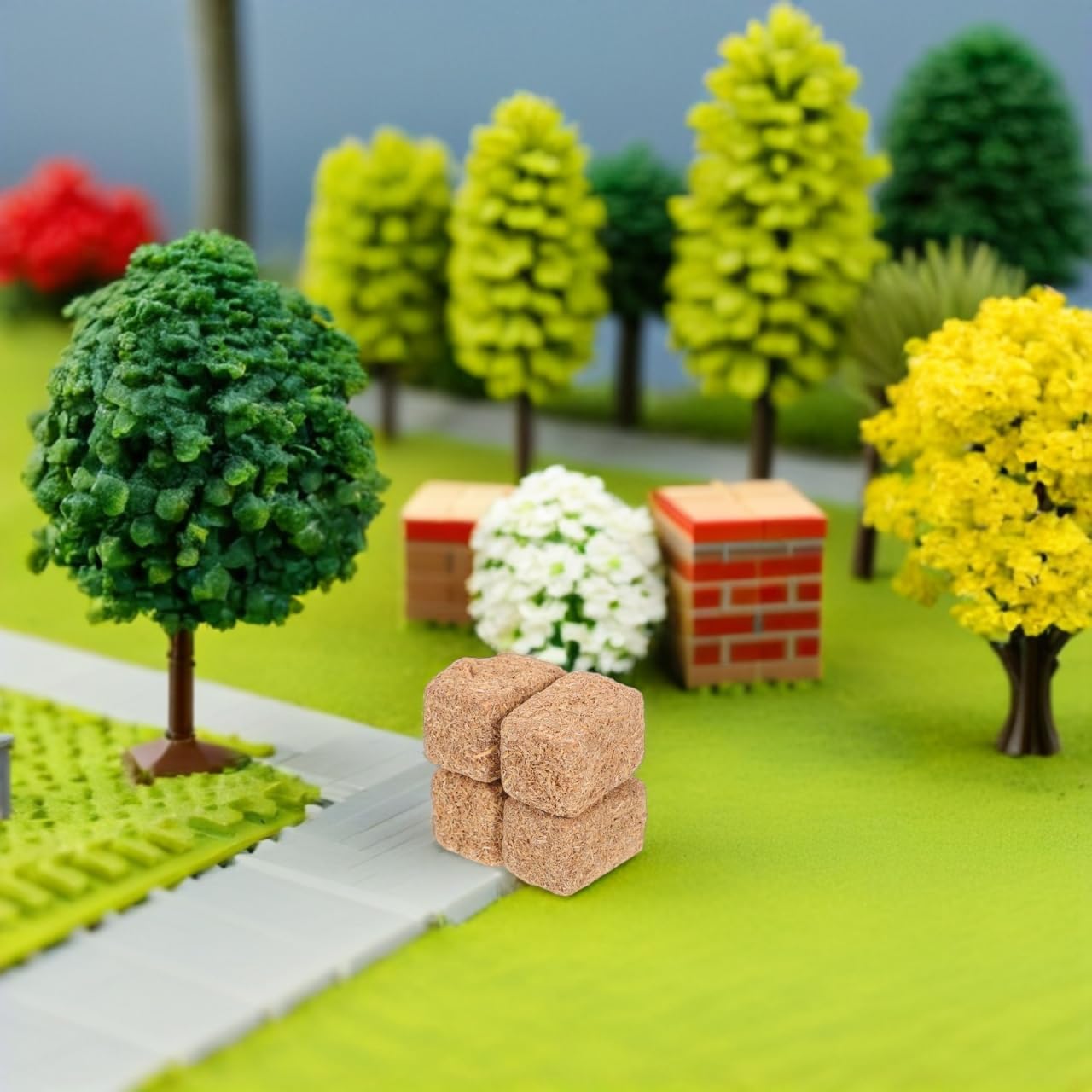 Lurrose 4Pcs Mini Hay Bales for Decoration Stackable Haystack Autumn Farmhouse Scene Ornaments for Garden Tabletop Outdoor