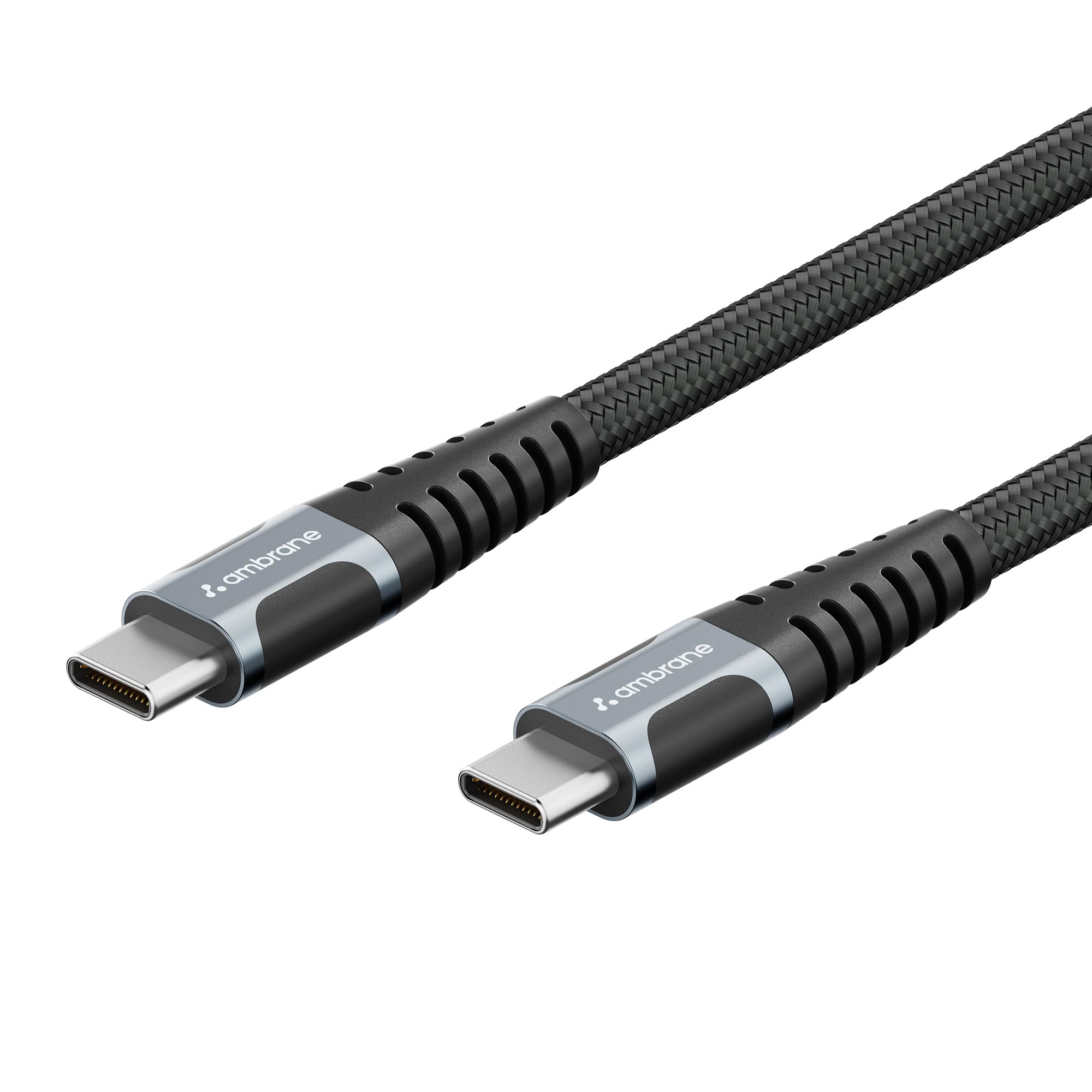 - Ambrane 20Gbps Data Transfer & 100W Fast Charging Cable Type C Braided Cable for Smartphones, Tablets, Laptops & Other Devices, PD Technology 1.5M (ABCC-102, Black)