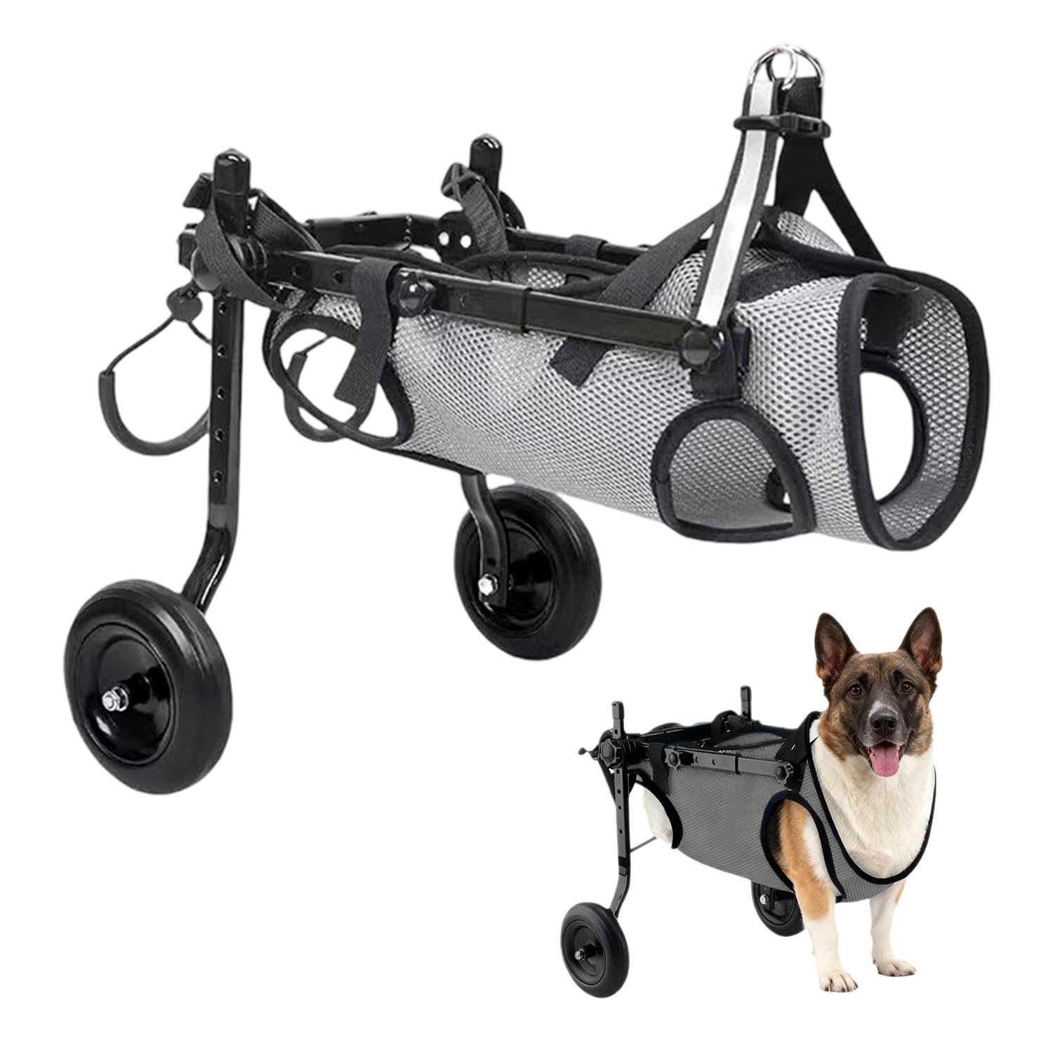 Piccola sedia a rotelle per cani, per gambe posteriori, per cani e gatti, per animali domestici, supporta la guarigione, carrello per cani e sedia a rotelle per feriti e debolezza delle zampe
