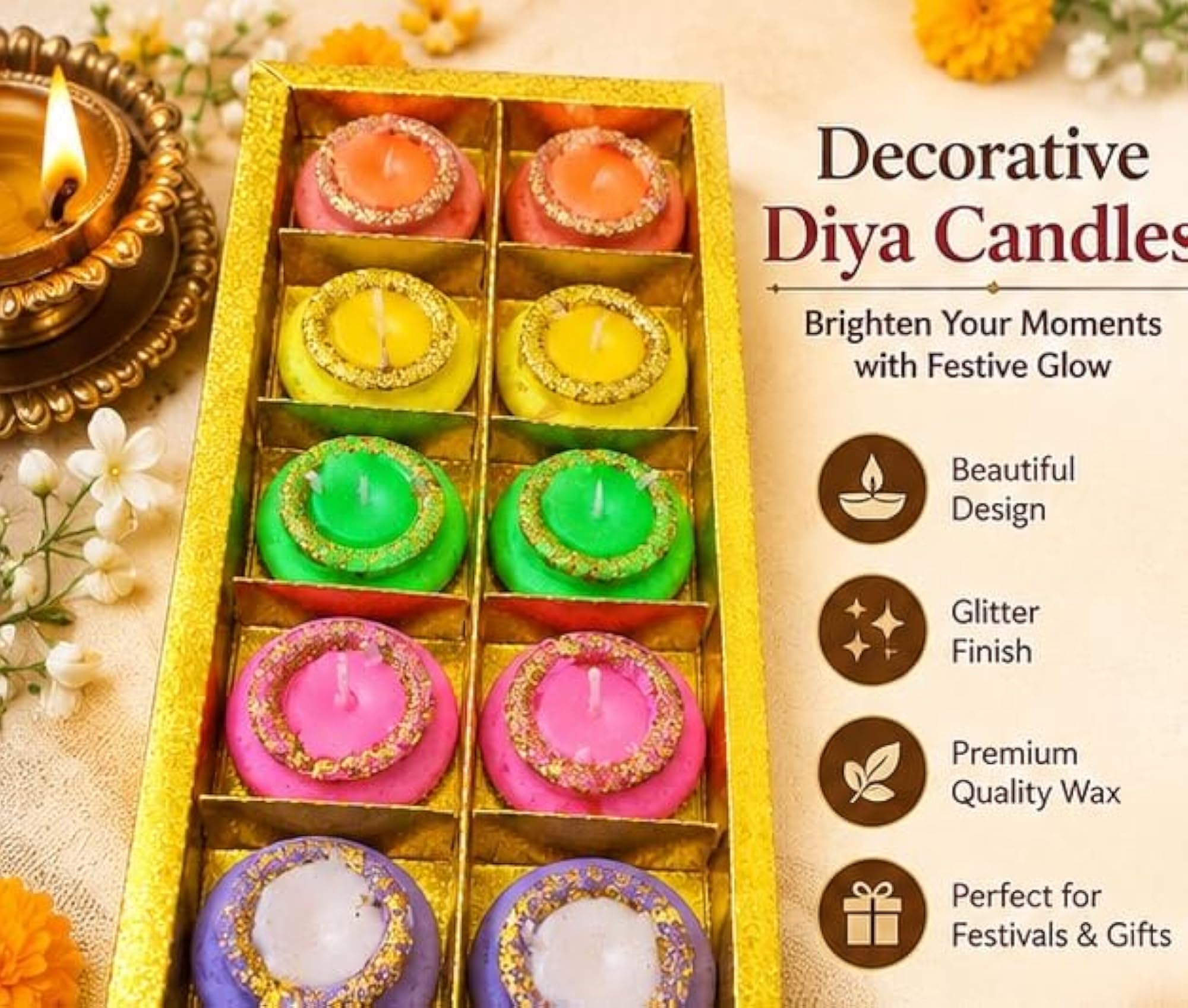 Medium Matki Shape Candle for Diwali & Home Décor