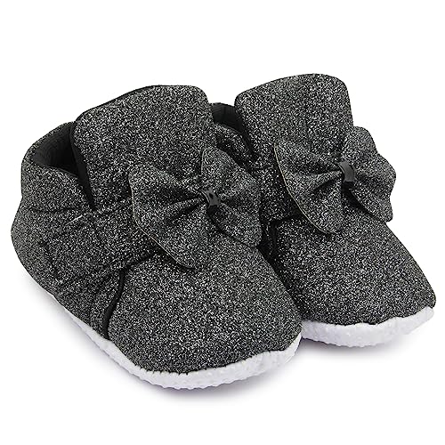 Image of Neska Moda 6 To 12 Months Baby Girls Cotton Hook & Loop Bow Booties -BT1766