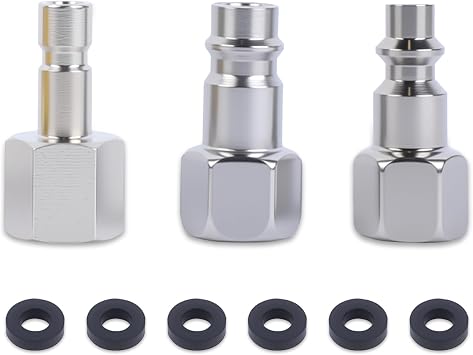 OURANTOOLS 3PCS Quick Connect Brake Bleeder Adapter Kit - Master Cylinder Adapters for Manual Brake Fluid Change | Fits EU/US/Metric Vehicles