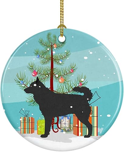 Miniatura 74 de Caroline's Treasures Adorno de cerámica con cola de perro pastor inglés antiguo para colgar en el árbol de Navidad, para el hogar, Navidad, fiestas