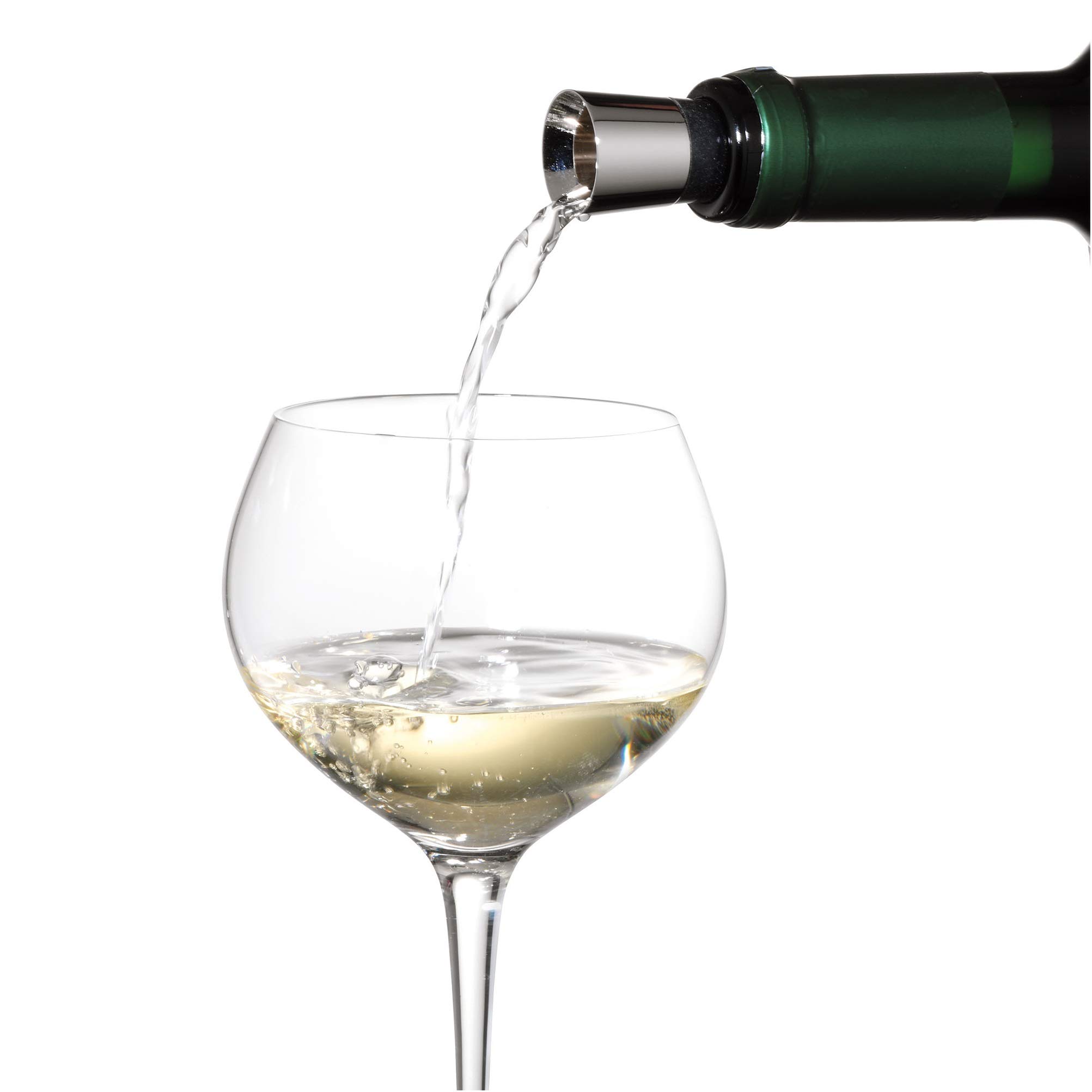 WMF Clever&More Sekt-Weinkühler Edelstahl 19,5 cm, Flaschenkühler doppelwandig matt & Vino 2in1 Weinausgießer mit Flaschenverschluss, 2,4 cm, Ausgießer, Cromargan Edelstahl, Silikon