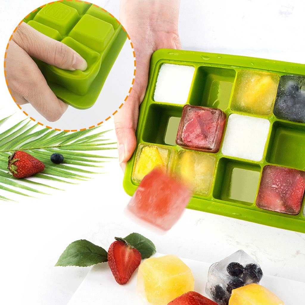 角氷型 アイストレイ金型家庭用シリコーンアイスボックスベビーフードサプリメントボックス蓋付き新鮮なキープボックス冷凍アイスキューブボ