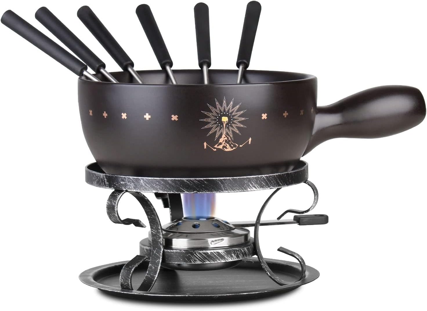 Swissmar KF66517 Lugano 2Quart Cast Iron Cheese Fondue