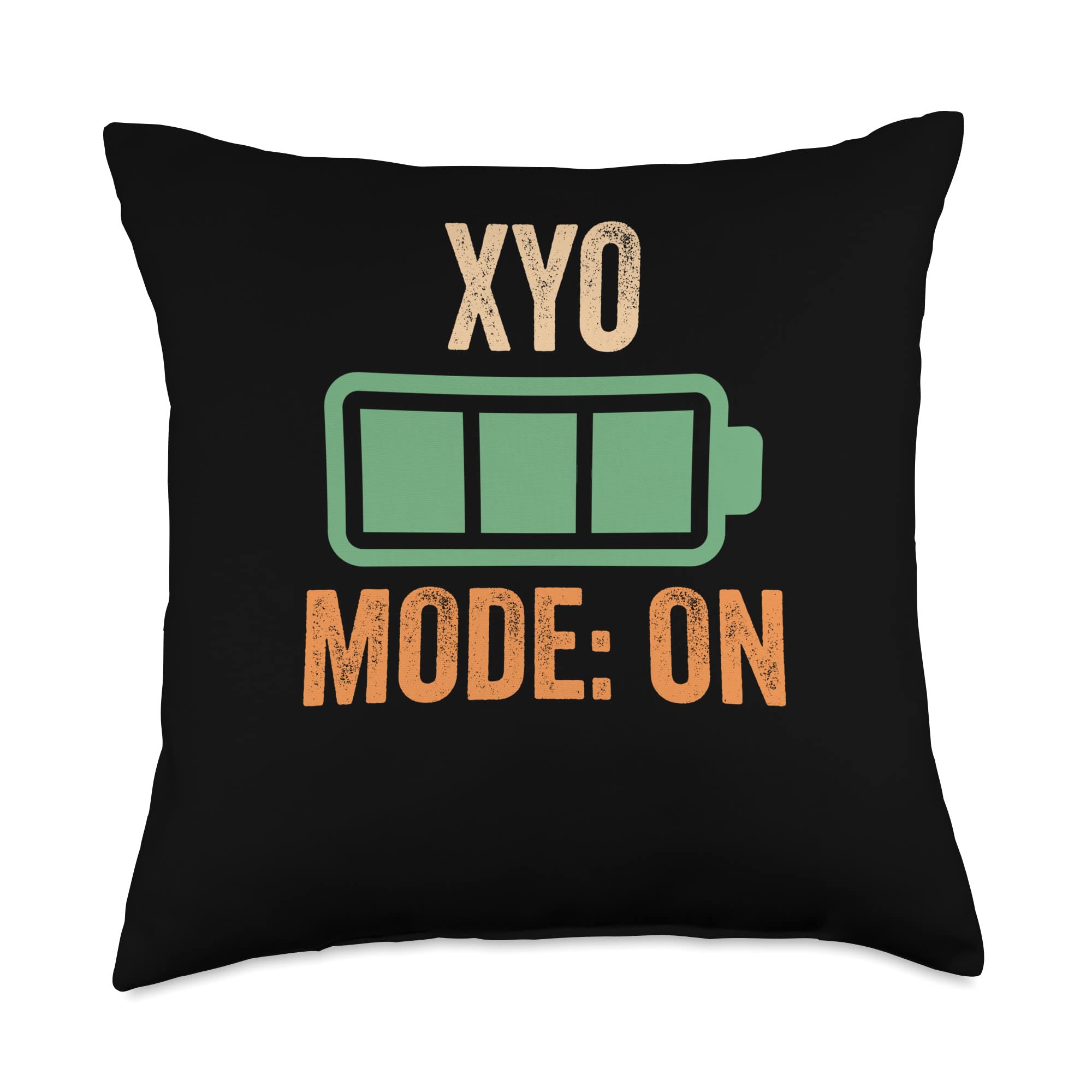 XYO Is My Happiness XYO Mode On, Crypto Throw Pillow, 18x18, Multicolor