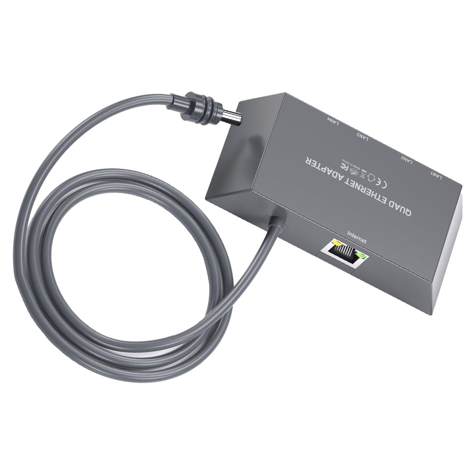 Sorandy Ethernet Splitter 1 do 4, Multi Ports Gen 3/ Mini Ethernet Adapter, 4 Urządzenia Połączone Jednocześnie do 1 Gb/s dla Przewodowej Sieci Zewnętrznej