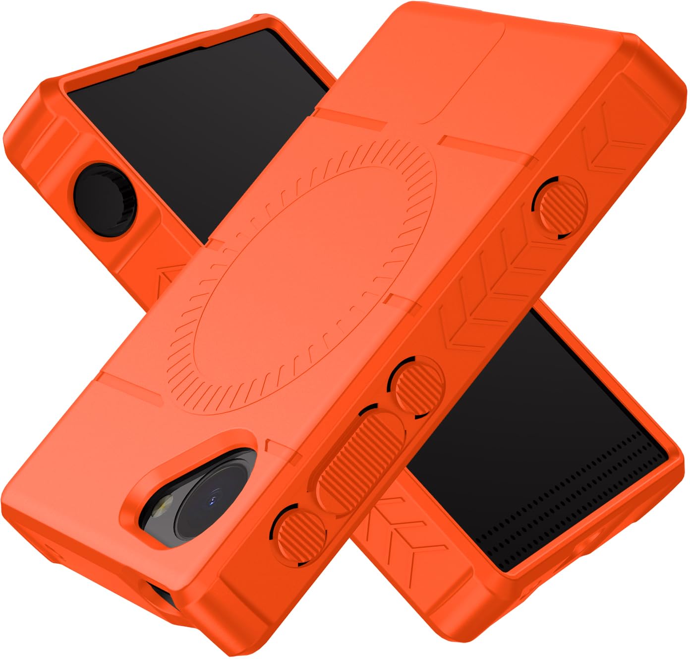 Nakedcellphone Combo de funda y cartera para Light Phone III, funda resistente (compatible con MagSafe) y tarjetero plegable - Naranja