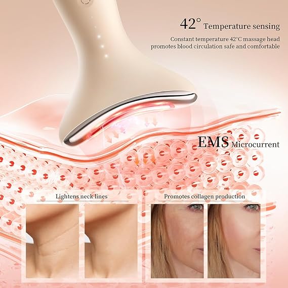 2026 Face Massager & Electric Lifting Device – Electric Silicone Face Sculptor with EMS Microcurrent, 45°C Heat, 3 LED Modes & Vibration – Anti-Aging, Anti-Wrinkle Skin Tightening for Face & Neck