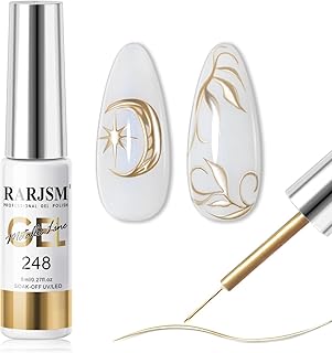 RARJSM Metallic Nail Art Gel Liner Bronze Gold Mirror Chrome 3D Effect G...