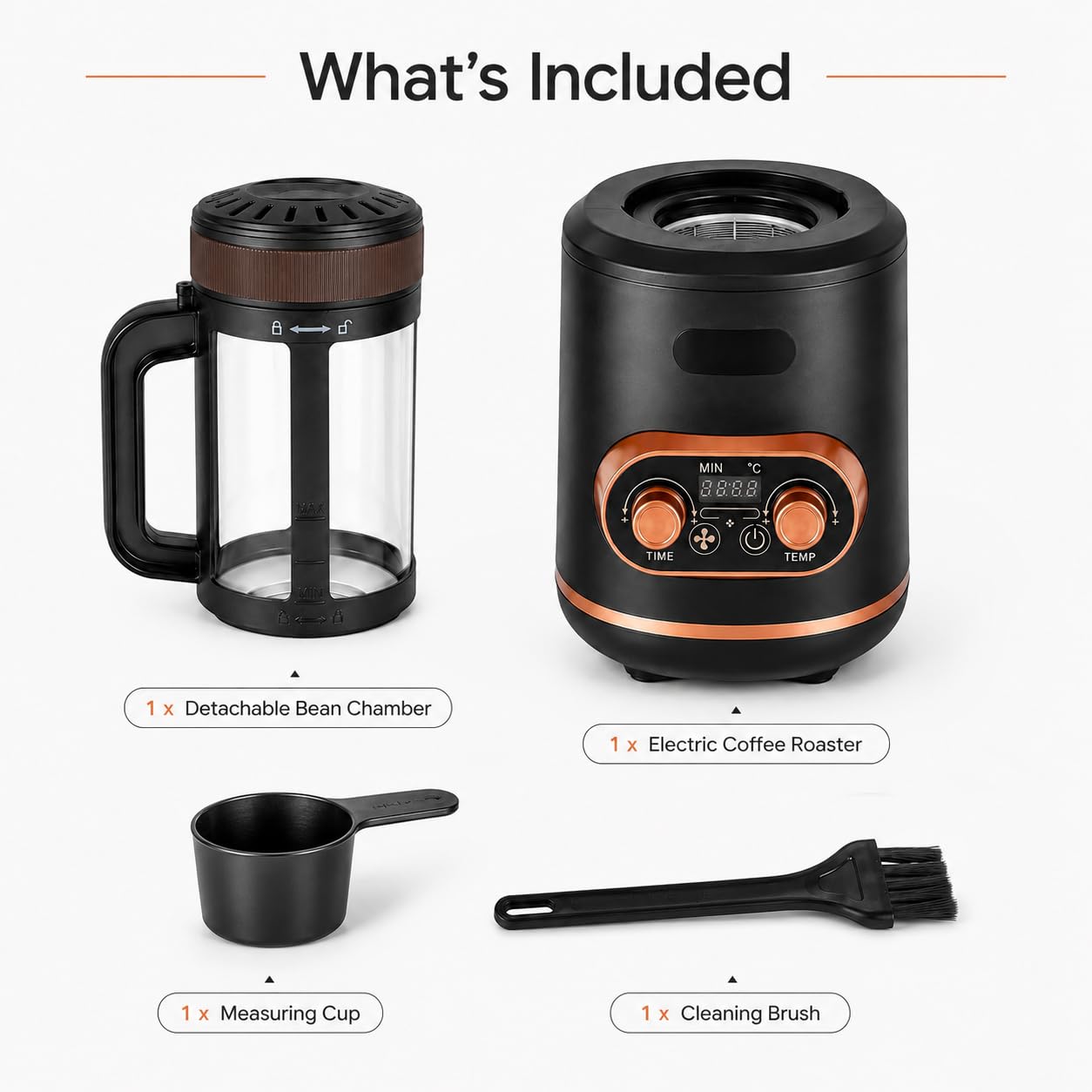 Macchina elettrica del controllo della temperatura del torrefattore 300g del caffè 2400W