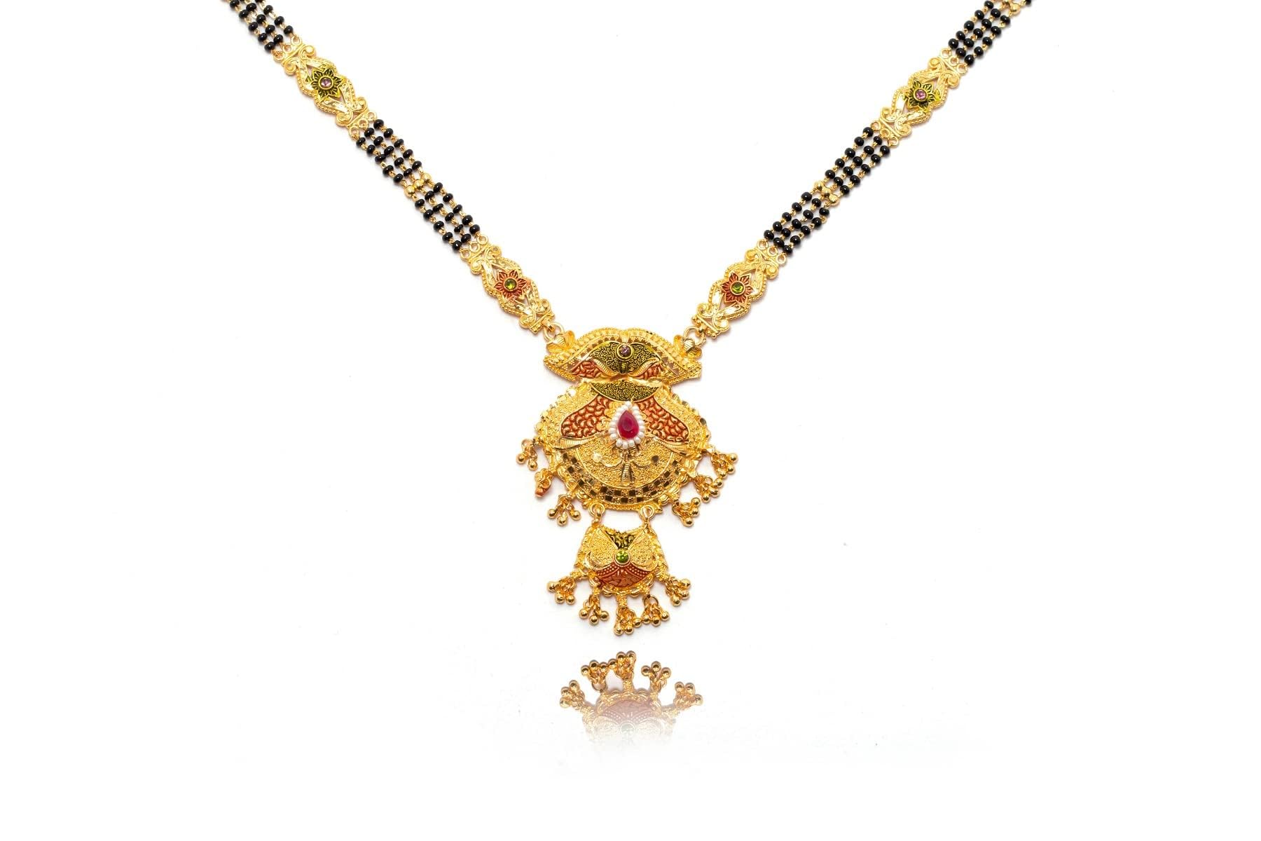 Soni Jewellery Ethnic Traditional One Gram Gold Glorious Long Chain Black Beads 30 inch Long Mangalsutra/Tanmaniya/Nallapusalu/Mangalsutra for Women (B0C3YV5QKX) Amazon Price History, Amazon Price Tracker