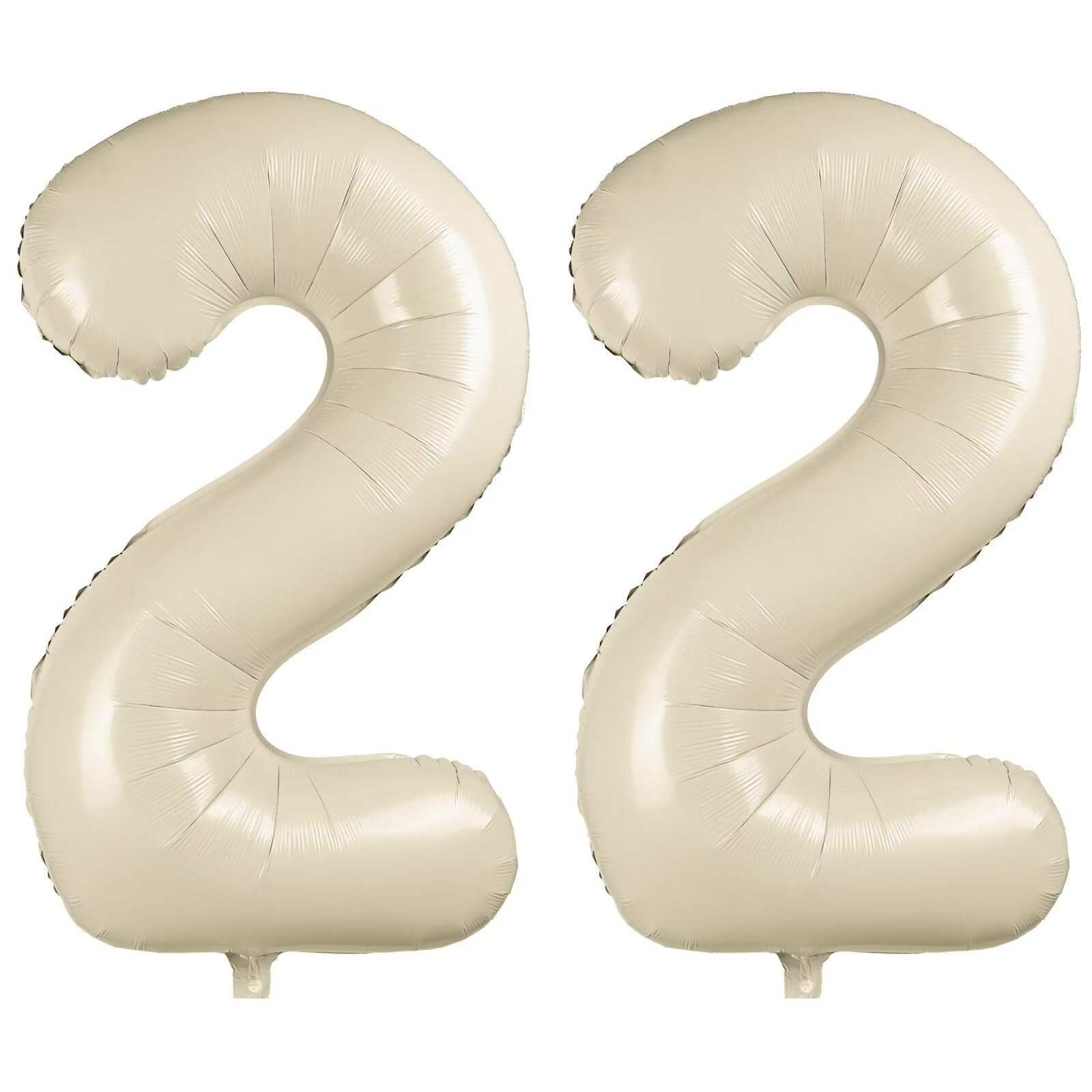 40 Inch White 22 Balloon, Cream White Number 22 Balloons, Beige Large Foil Number Balloons, Birthday Wedding Anniversary Baby Show Party Decoration โ image 1