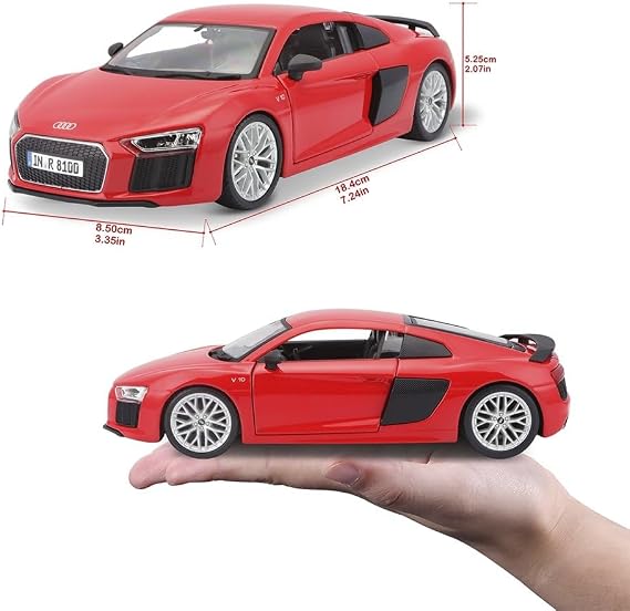 Maisto 1:24 Scale Audi R8 V10 Plus, Red