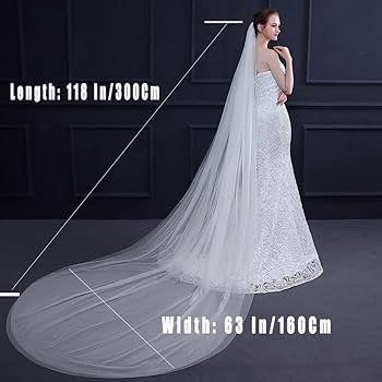 Amazon.com: Ursumy Wedding 2T Veil Long Cathedral Veil Soft Tulle Amazon.com: Ursumy Wedding 2T Veil Long Cathedral Veil Soft Tulle