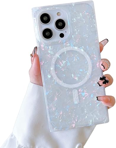Miniatura 3 de Cocomii Funda cuadrada compatible con iPhone 13 Pro Max  Compatible con MagSafe, Luxury, Slim, Glossy, Opalescent Pearl, Iridescent Glitter, Fácil