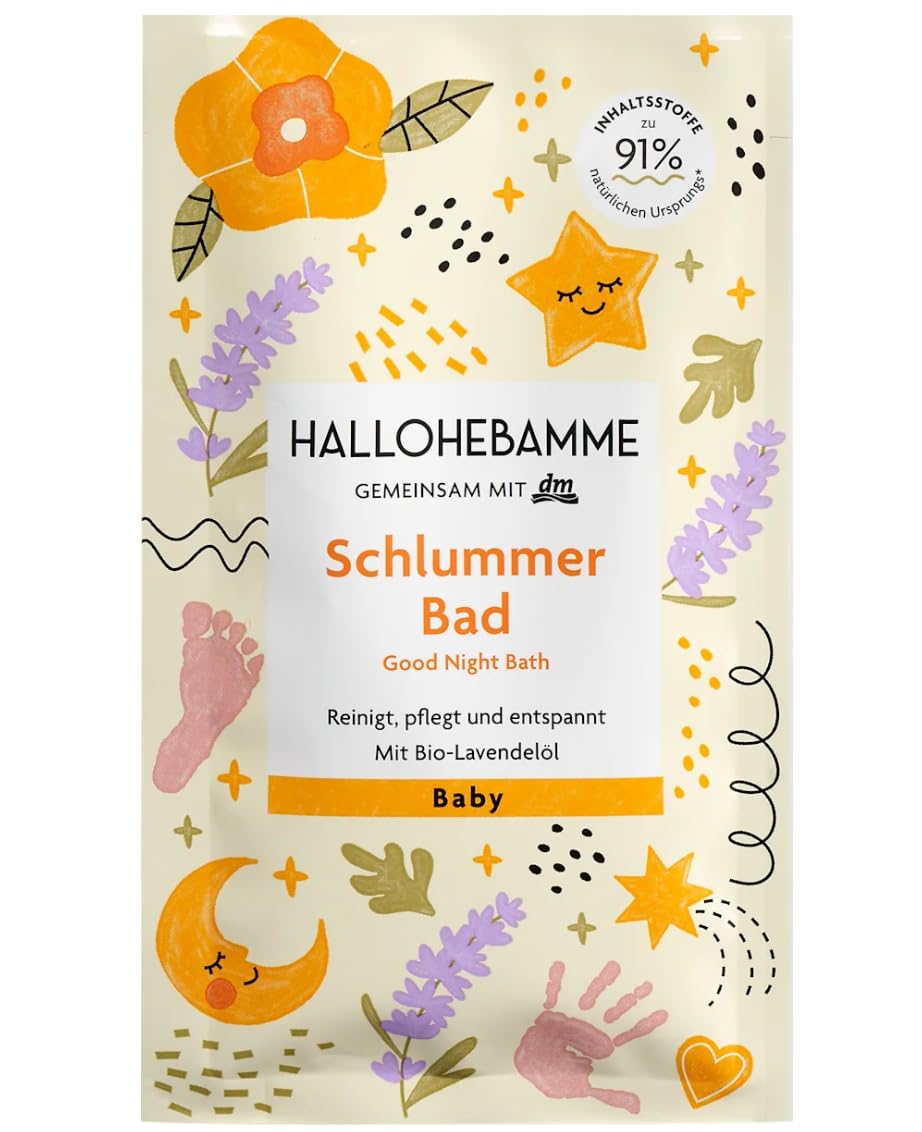 2er-Set – Baby Badezusatz Hafermilch (200 ml) + Baby Badezusatz Schlummer Bad (20 ml) + Bonus Silikonschwamm