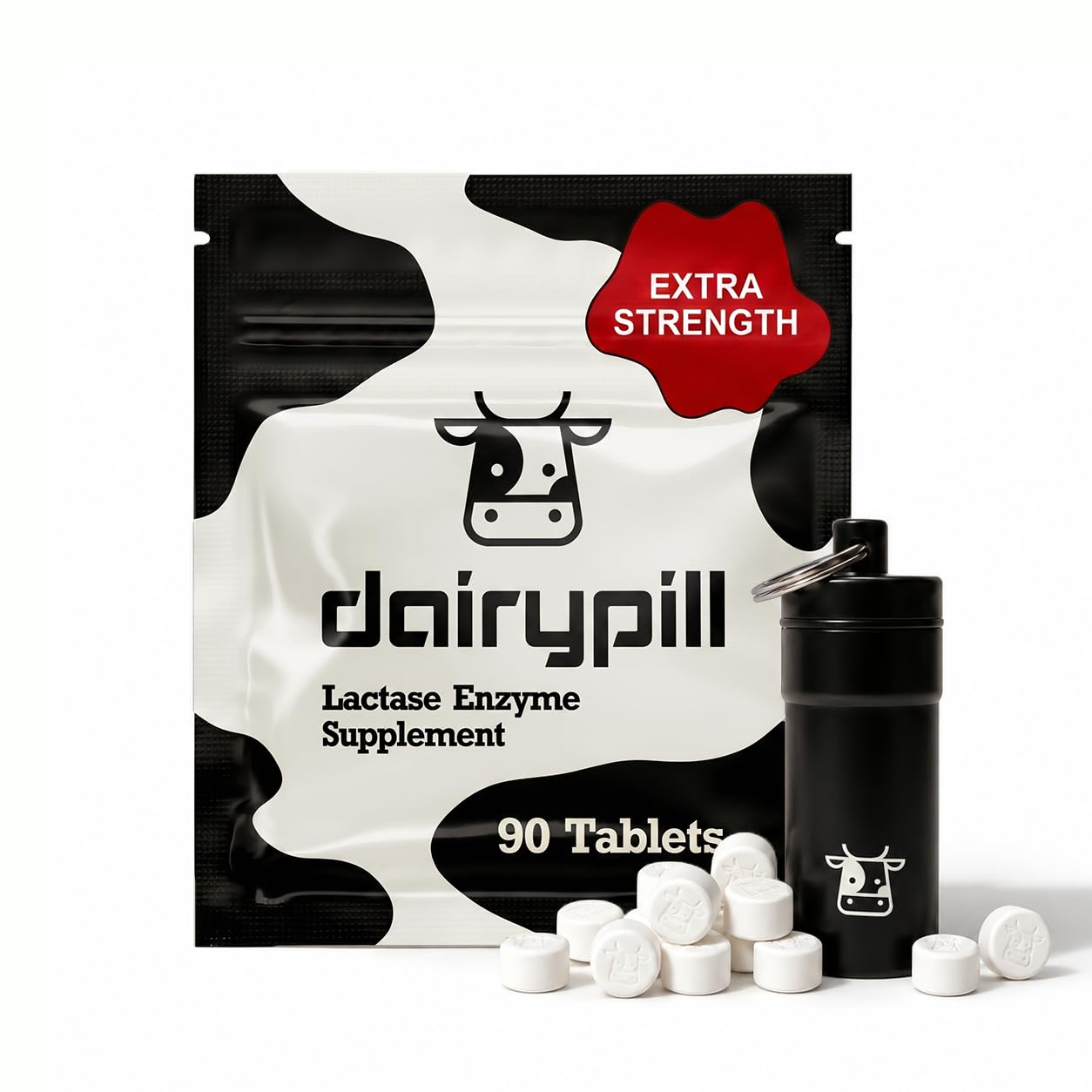 DairyPill Suplemento de lactase 18,000 FCC, 90 comprimidos