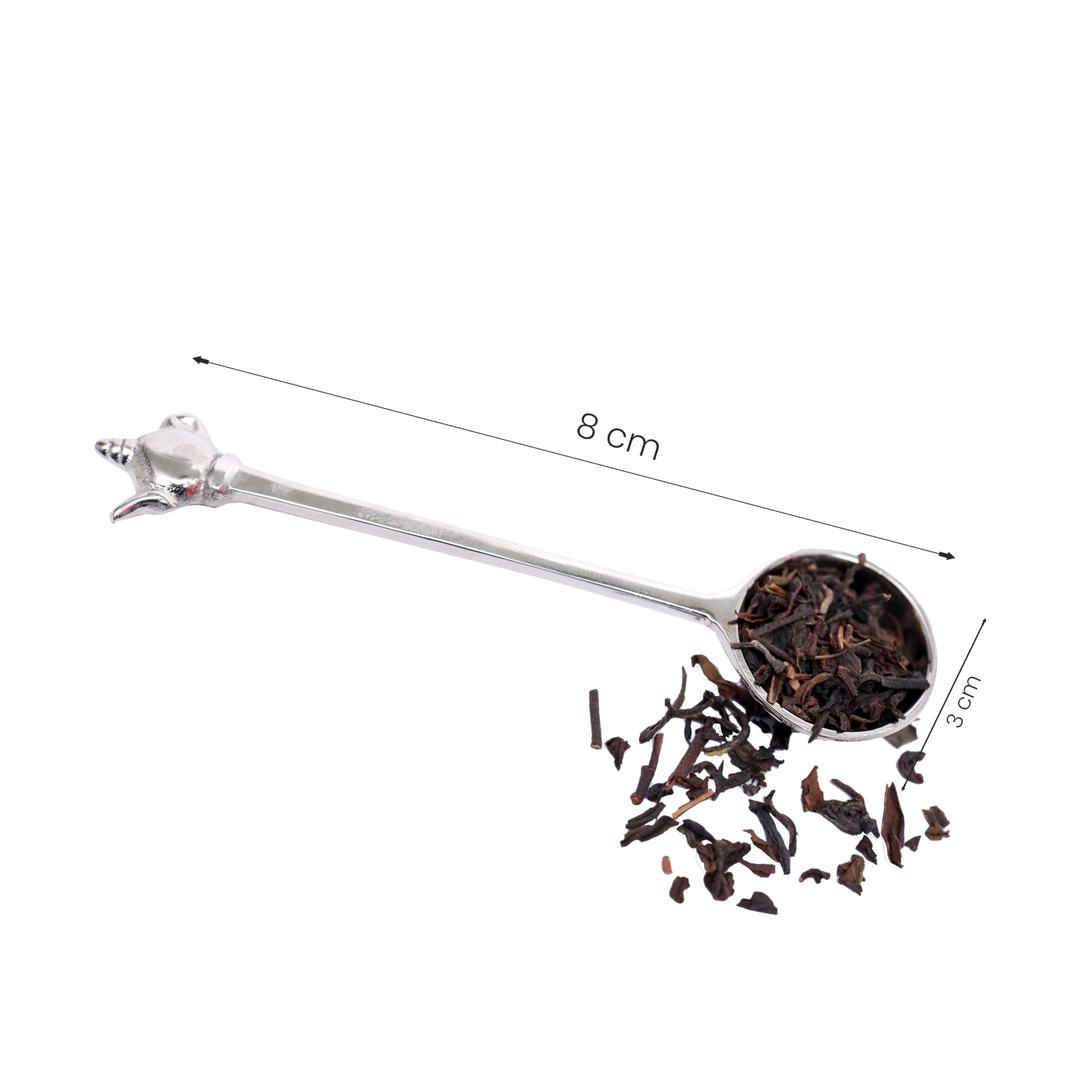 Sancha Tea Boutique, Perfect Tea Measuring Spoon, Made in Brass, Hand Crafted, Glossy Silver Finish, Green & Oolong Tea Measuring Spoon (2gm Measure) 3