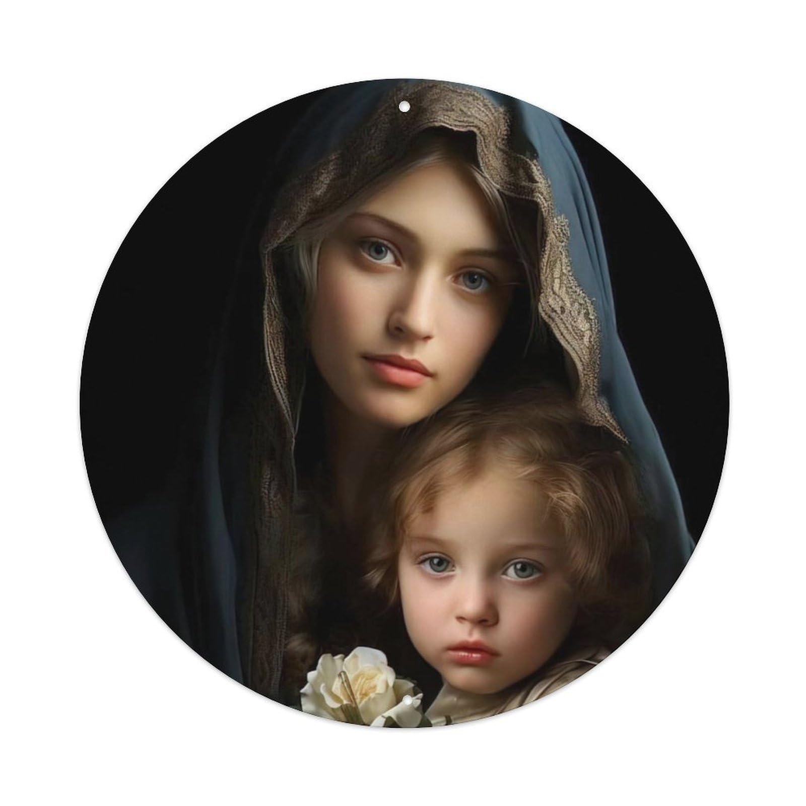 Religious Maria Is Holding The Baby Metal Tin Sign