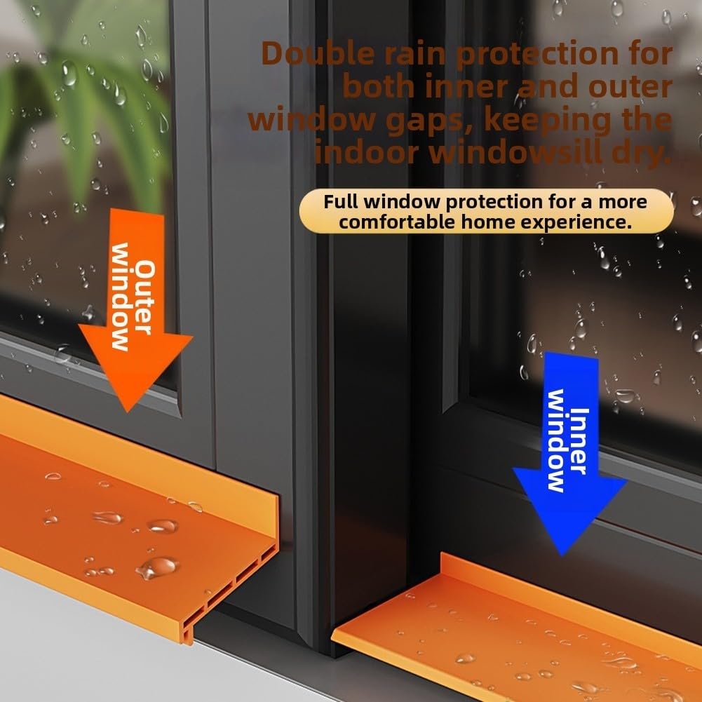 1,1 m langes Regenschutzband für Fenster, bietet eine Schicht Schutz gegen Regen ohne Veränderung für Fensterbetrieb (B-L)
