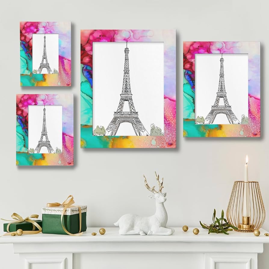 Amazon.co.jp: VEASPAEX アート水彩絵の具 4x6 カラフルな木製フォト