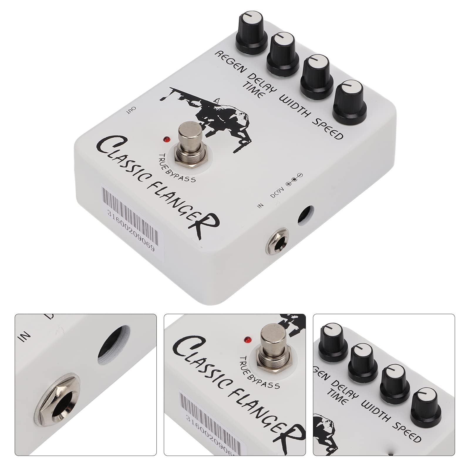 Generic Metaliczny pedał Efektów Gitarowych Flanger do Szybkiego, Drżącego Vibrato Electric True Bypass JF-07, Doskonałe Brzmienie, do Akcesoriów Gitarowych