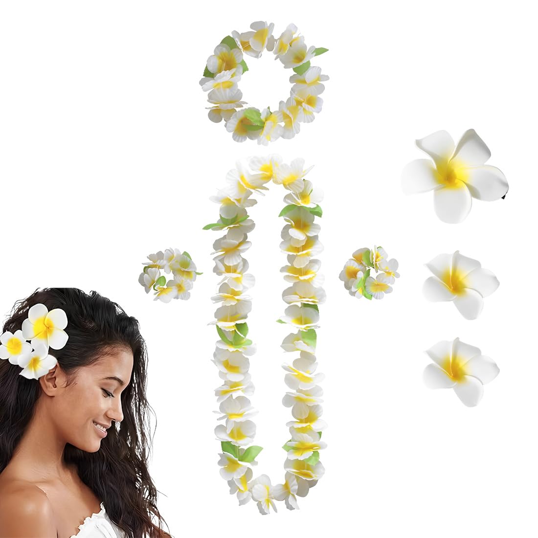 200 Collane Hawaiane Con Fiori Multicolori In Poliestere – Lunghe 90-105 Cm, Per Feste A Tema Tropicale