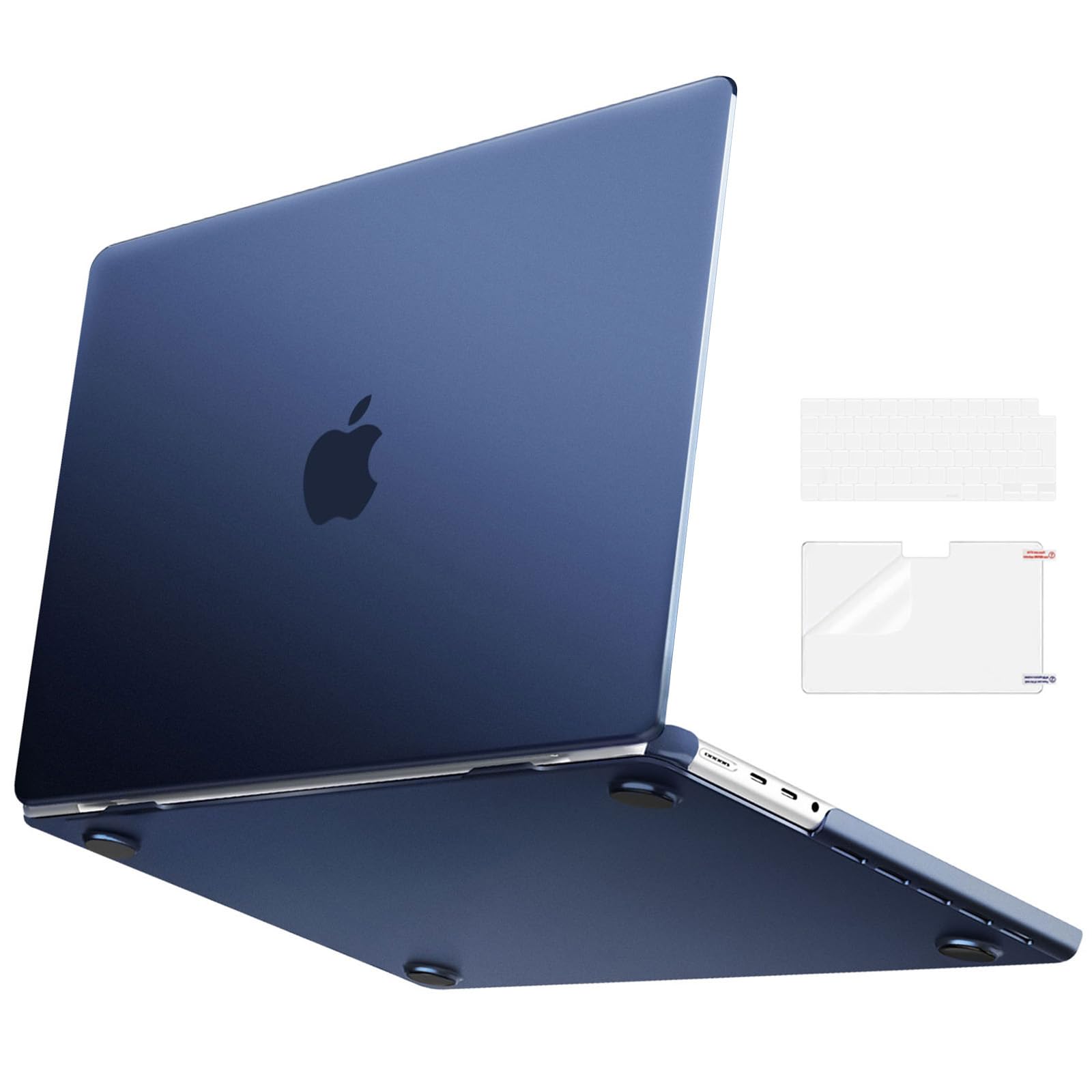 MOSISO Funda Compatible con MacBook Pro 14 2025-2021 M5 M4 M3 M2 M1 A3434 A3112 A3185 A3401 A2918 A2992 A2779 A2442, Color Natural Original Ultra-Fina Carcasa&Teclado&Película Pantalla,Azul Medianoche