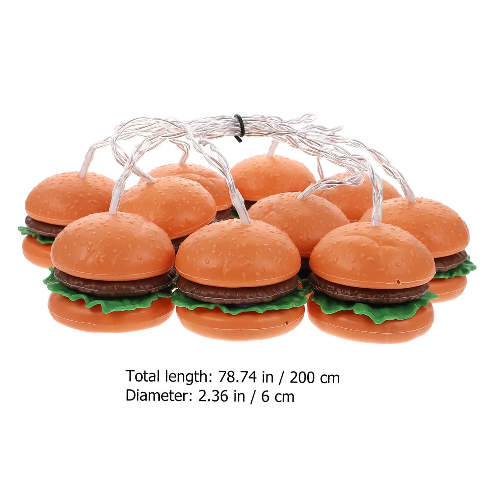 OSALADI 1ensemble Guirlande Led Forme De Hamburger Lampes Pour Décoration De Fête Chambre Garçon Fille Salon Et Restaurant Fonctionne Avec Piles Non Incluses Ambiance Chaleureuse Et