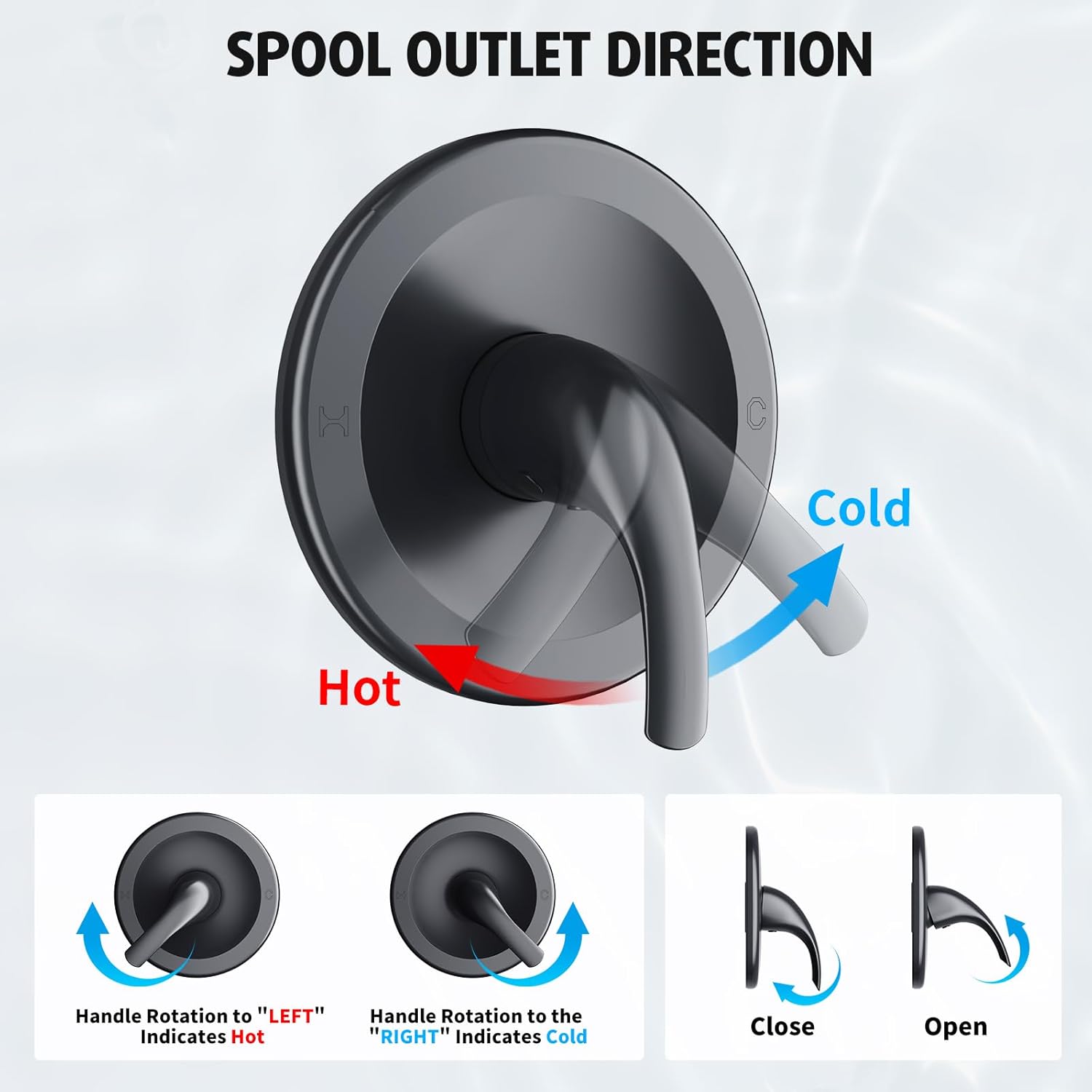 EMBATHER Shower Faucet with Valve, Single Handle Control Shower Valve and Trim Kit, Bathroom Rainfall Shower System with 6 Inch Shower Head, Matte Black