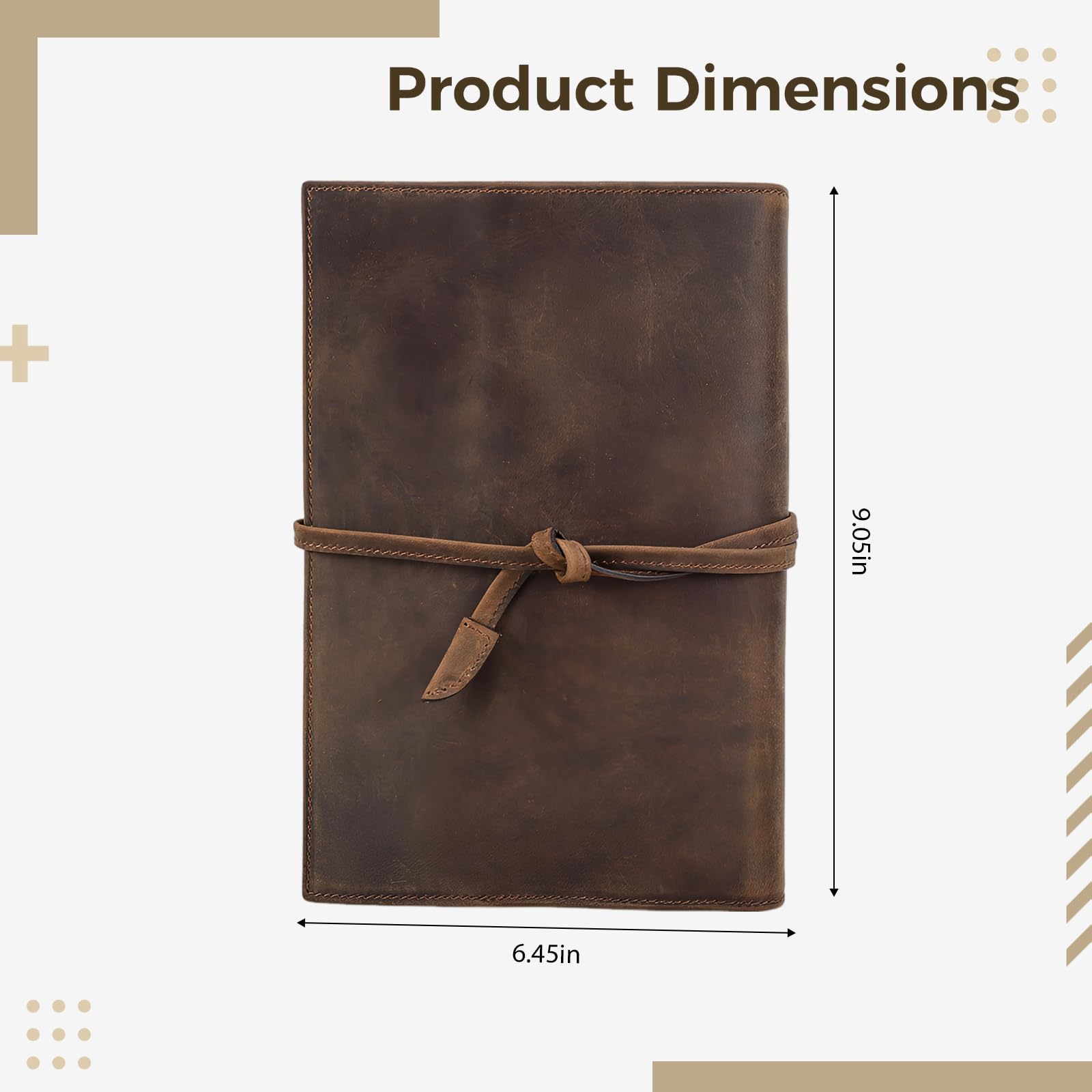 Notizbuchhülle aus echtem Leder, 9,06 x 6,46 Zoll Leder-Journalhülle A5 für Damen und Herren, retro nachfüllbare Hülle mit Organizer und mehreren Fächern für Business, Büro und Reise, Kaffee