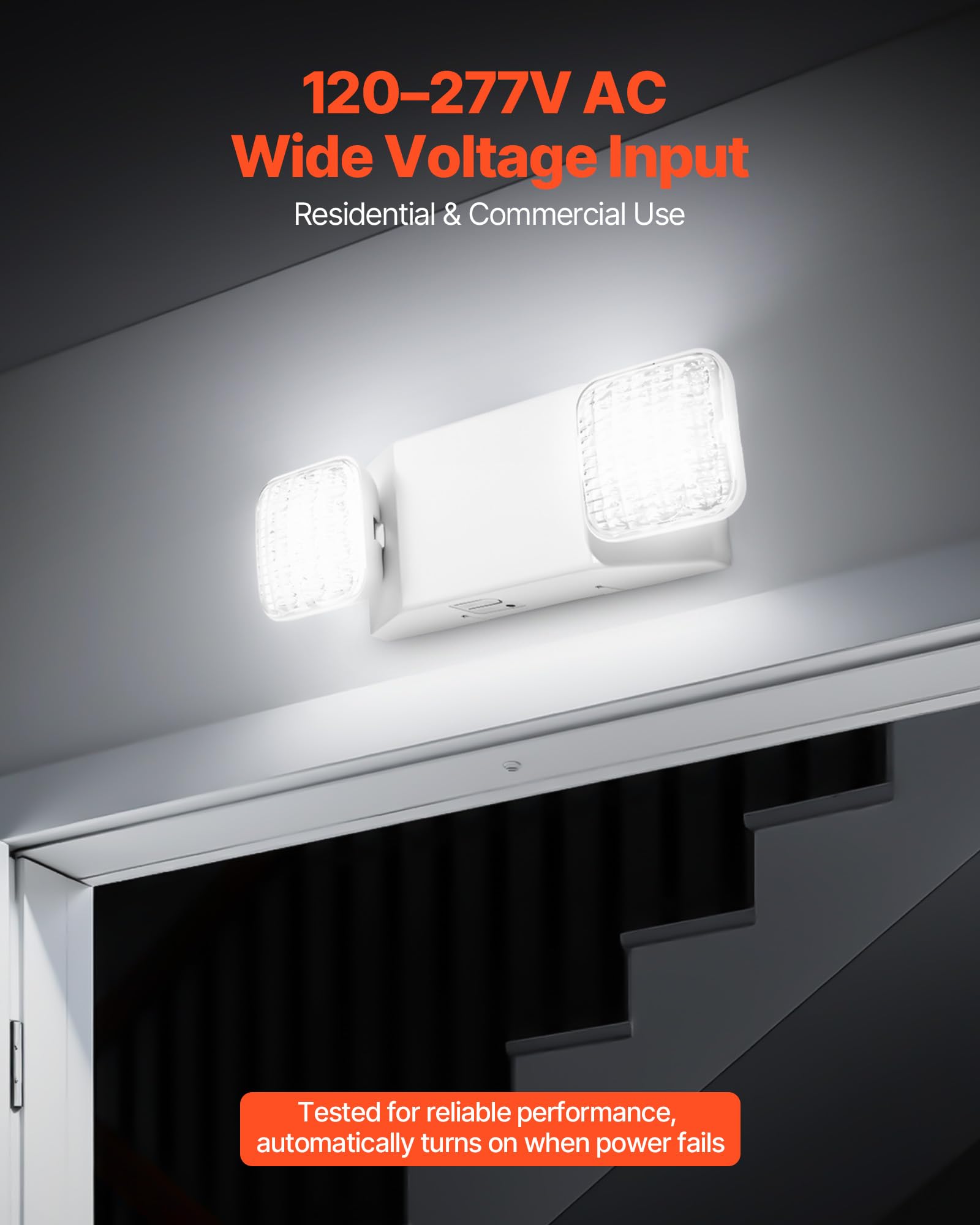 VEVOR Set di Lampada Emergenza LED da Incasso da Parete, Plafoniera Emergenza Uscita da 12 pezzi, Faretti LED per Uscita da Incasso da Parete con Teste Quadrate, CA 120/277 V, Potenza Nominale 3 W