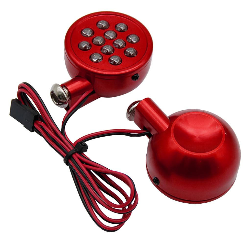 smTSRC LED CNC Red Aluminum Light Pods Red for 1/5 HPI Rovan King Motor Baja LOSI FG 5b 5t 5sc Rc Car Parts - Image 2